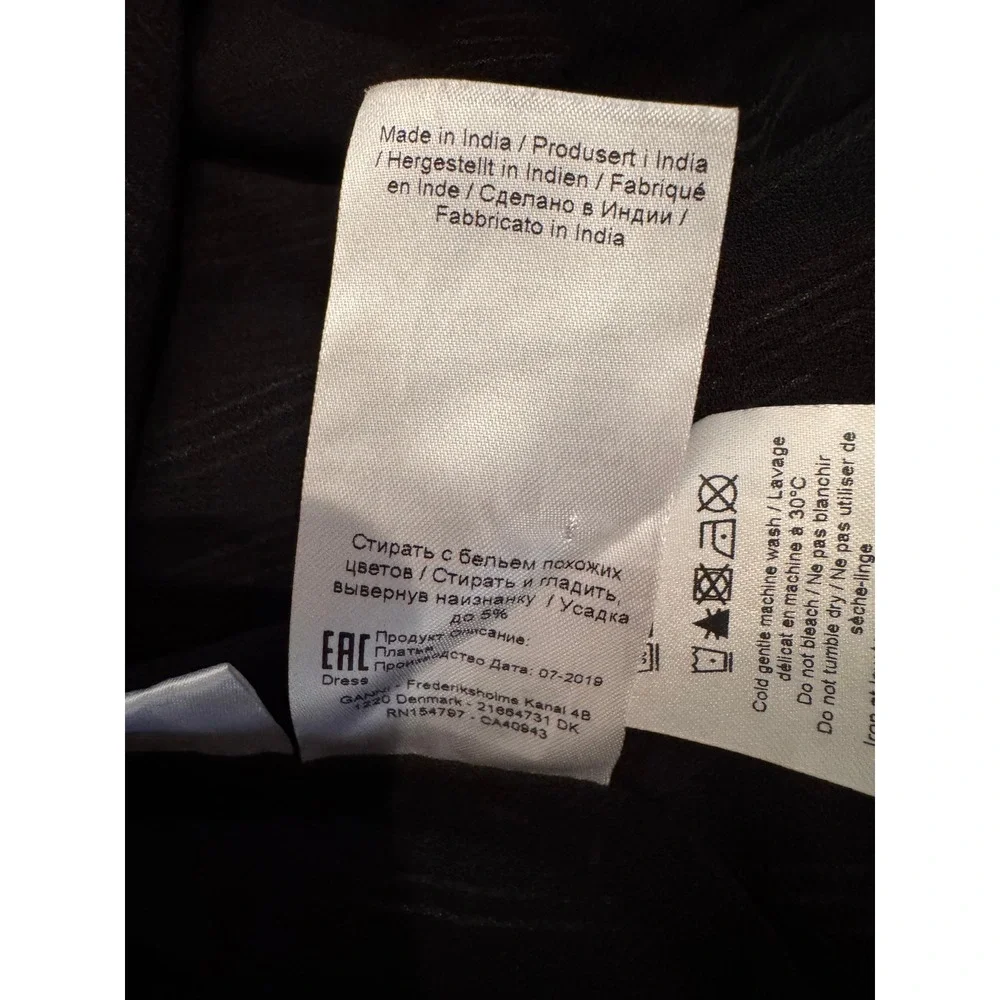 GANNI Pink Black Plaid Mock Neck Long Sleeve Midi Mod Dress Size M - Picture 13 of 13